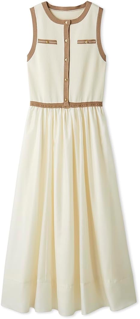 Women's Bi-Color Lined Knit Docking Dress