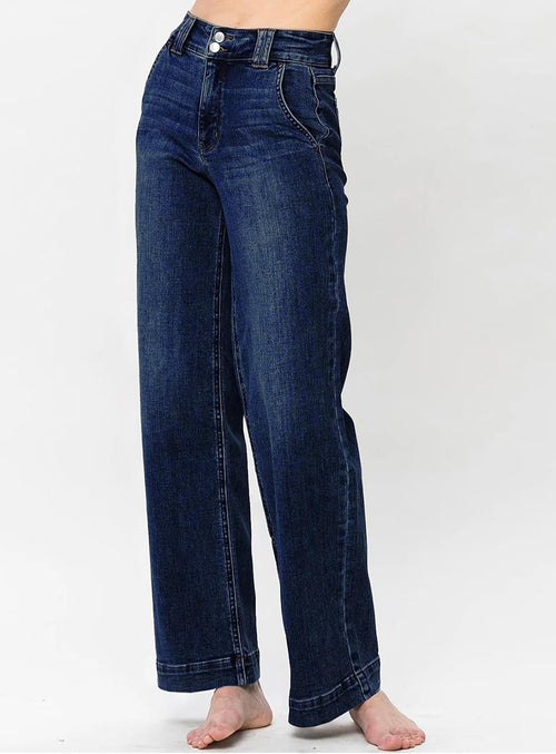 Astylish Women's High Waisted Wide Leg Straight Jeans