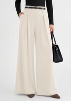 Womens Wide Leg Trousers 2026 Elastic High Waisted Dress Pants Pleated Slacks Flowy Business Work Palazzo Pants