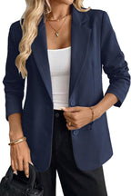 Business Casual Blazer for Women, Long Sleeve Boyfriend Fit Work Office Jacket with Pockets