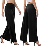 Wide Leg Palazzo Pants for Women - High Waist Casual Beach Lounge Pants Loose Flowy Pants Stretchy Trousers