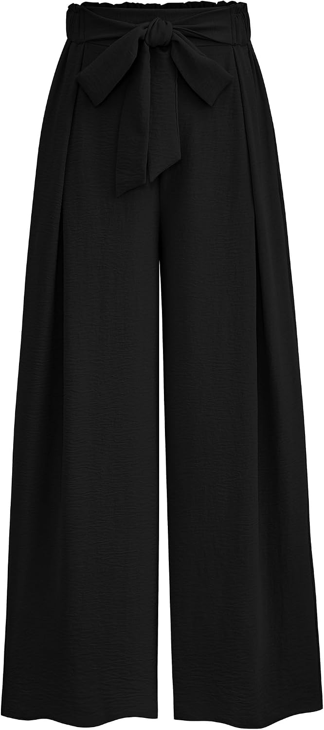 Women's Wide Leg Work Pants Business Casual High Waisted Loose Palazzo Trouser Summer Clothes