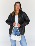 Womens Leather Jacket, Oversized Going Out & Everyday Statement Piece, Bomber Jacktes Moto Coat