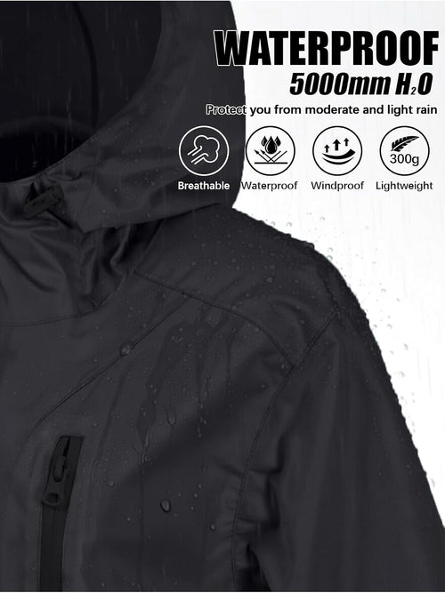 Lightweight Rain Jacket Women Packable Wind Breaker Light Rain Jacket Women Waterproof Travel Raincoat S-XXL