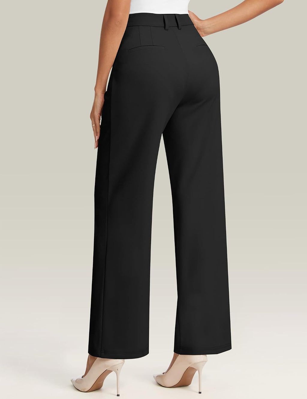 Womens Dress Pants Wide Leg Stretchy Work Pants Women High Waisted Business Casual Trousers Slacks with Pockets