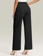 Womens Dress Pants Wide Leg Stretchy Work Pants Women High Waisted Business Casual Trousers Slacks with Pockets