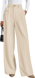 Womens Wide Leg Dress Pants 2026 Business Casual Flowy Work Palazzo Pants High Waisted Slacks Trousers