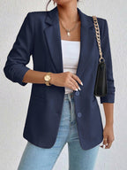 Business Casual Blazer for Women, Long Sleeve Boyfriend Fit Work Office Jacket with Pockets