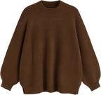 Womens Wool Blend Oversized Sweater Loose Fit Casual Cozy Sweaters