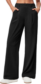 Wide Leg Pants Woman Stretchy Work Dress Pants Women Trendy 2026 Business Casual Outfits Comfort Fit Slacks Trousers