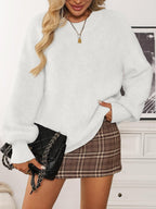 Oversized Sweaters for Women Trendy  Fall Fashion Outfits Fuzzy Crewneck Pullover Tops Cute Knit Sweaters