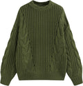 Women's Oversized Cable Knit Sweater Drop Shoulder Fall Knitwear
