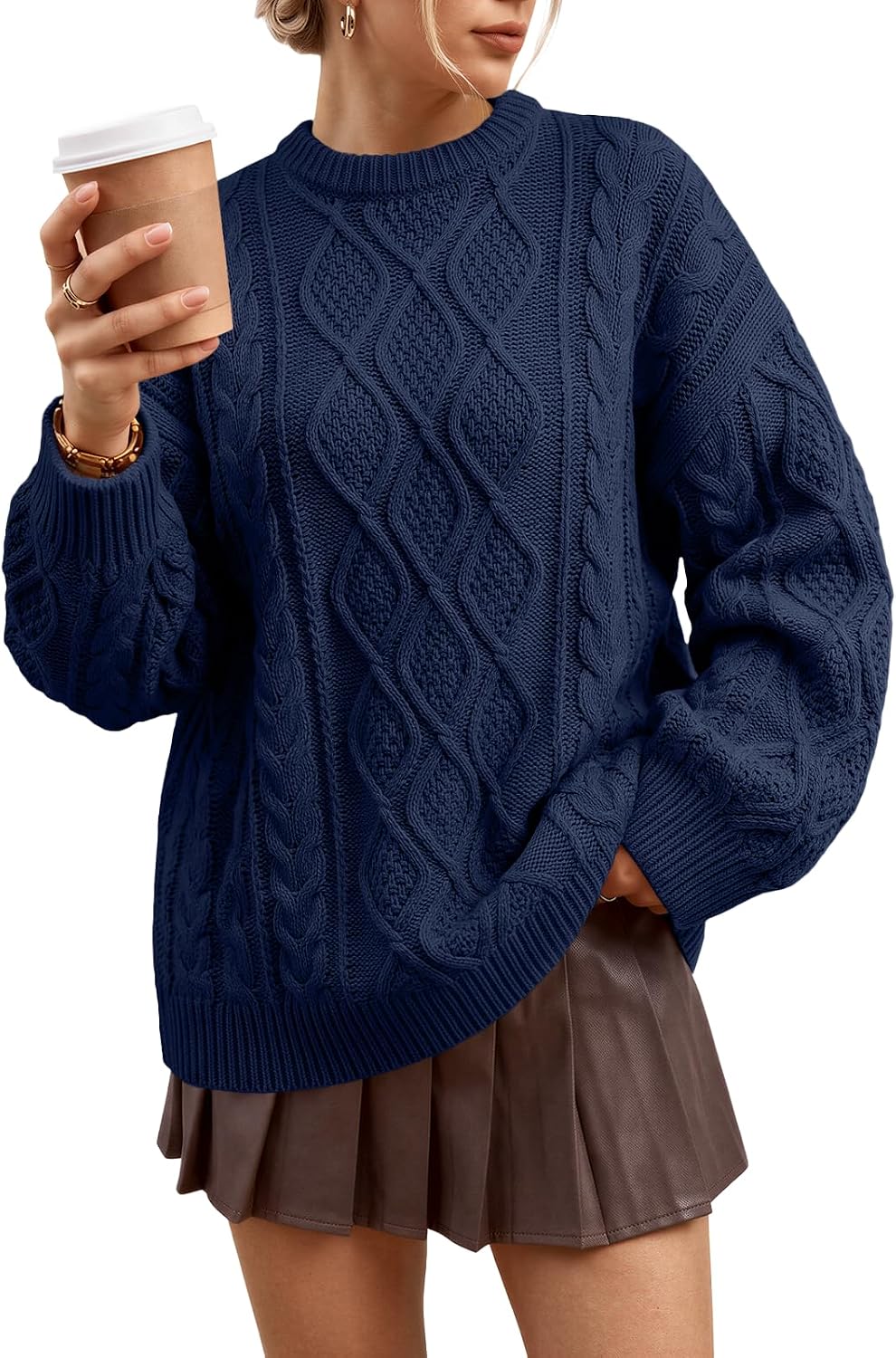 Women Oversized Cable Knit Sweaters  Fall Fashion Outfits