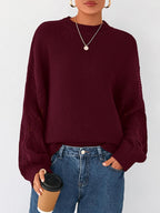 Womens Sweaters Fall  Long Sleeve Crew Neck Cable Knit Oversized Sweater Top Casual Pullover Trendy Outfits
