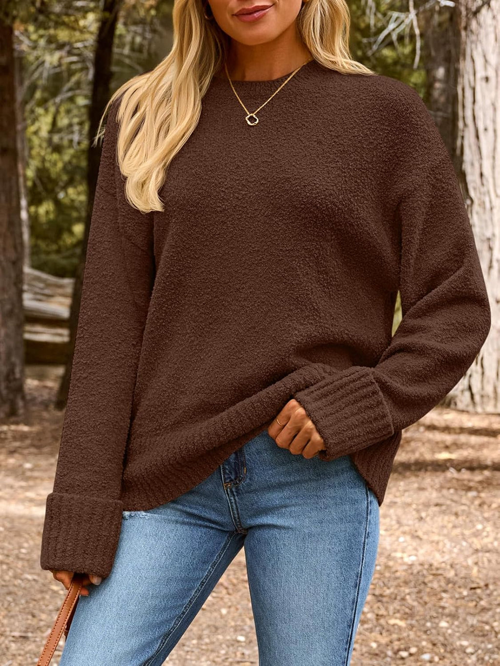 Women's Oversized Sweaters Fuzzy Chunky Warm Pullover Sweater