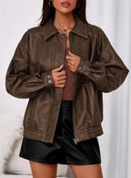 Faux Leather Jacket Women Bomber Motorcycle Zip Up Jackets Oversized Fall Fashion Outfits 2026 Winter Coats