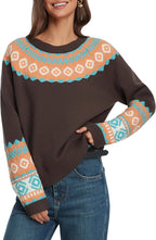 Long Sleeve  Pullover Sweater Crew Neck Oversized Knit Top