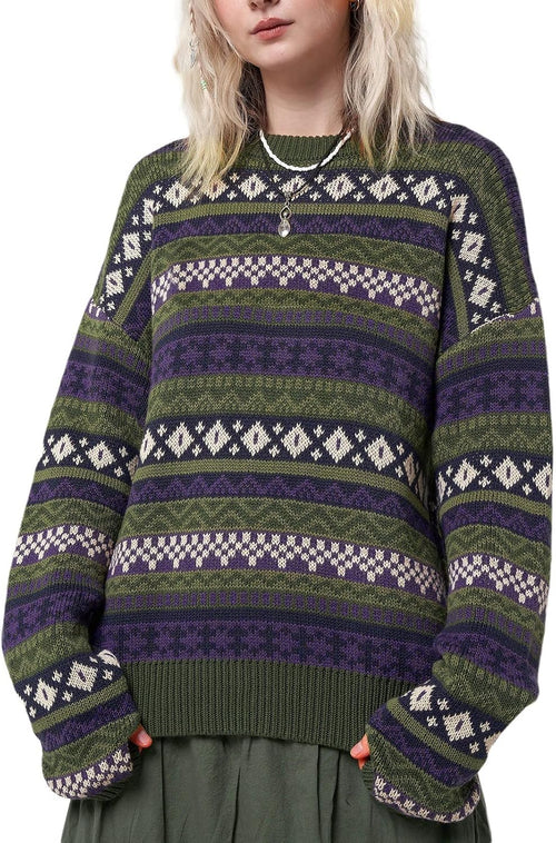 Fall Sweaters for Women  Vintage Oversized Sweater Knit Pullover Tops Hippie Clothes Preppy Aesthetic 90s  Jumper