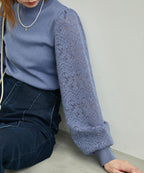 Women's Sweater, Lace Knit Pullover with Sleeves