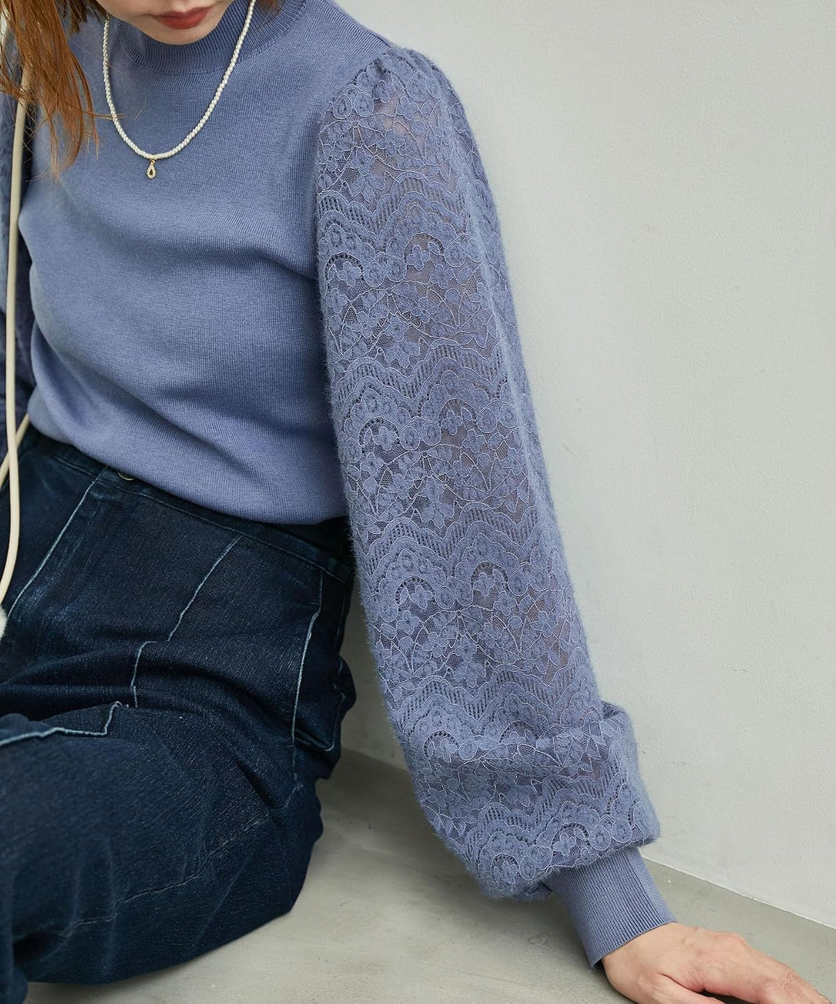 Women's Sweater, Lace Knit Pullover with Sleeves