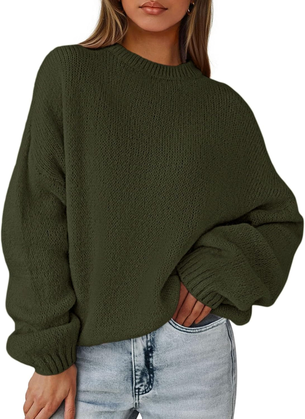 Women's Fall Oversized Sweaters Dressy Casual Long Sleeve Chunky Knit Winter Pullover Tops  Holiday Outfits