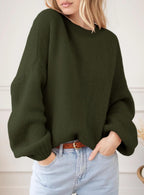 Women's Fall Oversized Sweaters Dressy Casual Long Sleeve Chunky Knit Winter Pullover Tops  Holiday Outfits